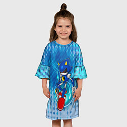 Платье клеш для девочки Metal Sonic, цвет: 3D-принт — фото 2