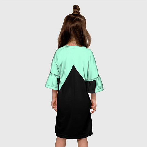 Детское платье Неровные зубья черный мятный / 3D-принт – фото 4