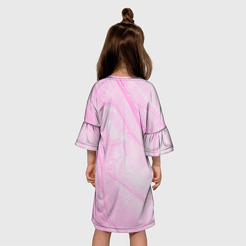 Детское платье Розовые разводы краска зефир / 3D-принт – фото 4