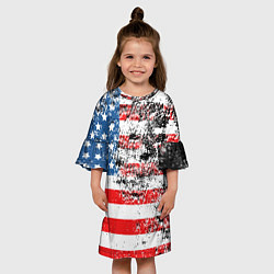 Платье клеш для девочки США, цвет: 3D-принт — фото 2