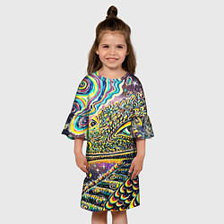 Платье клеш для девочки ИМПРЕССИОНИЗМ, цвет: 3D-принт — фото 2