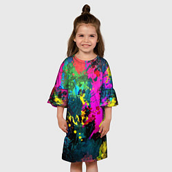 Платье клеш для девочки Яркий принт, цвет: 3D-принт — фото 2