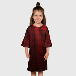 Платье клеш для девочки Текстура красный градиент, цвет: 3D-принт — фото 2