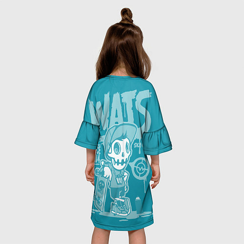 Детское платье Граффити Wats череп в кепке / 3D-принт – фото 4