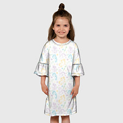 Платье клеш для девочки Милые единороги, цвет: 3D-принт — фото 2