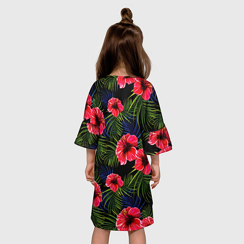 Детское платье Тропические цветы и листья / 3D-принт – фото 4