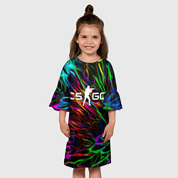 Платье клеш для девочки CS GO КС ГО, цвет: 3D-принт — фото 2