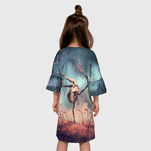 Детское платье Танцующая с цветами ведьма / 3D-принт – фото 4