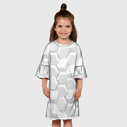 Платье клеш для девочки 3D WHITE, цвет: 3D-принт — фото 2