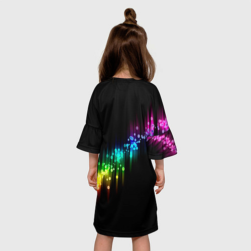 Детское платье Абстракция черный разноцветный / 3D-принт – фото 4