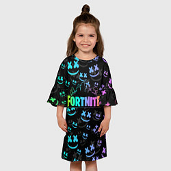 Платье клеш для девочки FORTNITE MARSHMELLO, цвет: 3D-принт — фото 2
