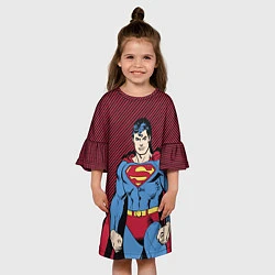 Платье клеш для девочки I am your Superman, цвет: 3D-принт — фото 2
