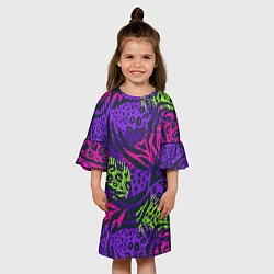 Платье клеш для девочки Африканский дух, цвет: 3D-принт — фото 2