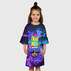 Платье клеш для девочки BRAWL STARS DEXTER, цвет: 3D-принт — фото 2
