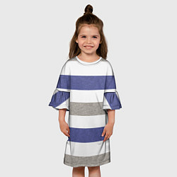 Платье клеш для девочки Полоски, цвет: 3D-принт — фото 2