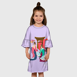 Платье клеш для девочки Geishas, цвет: 3D-принт — фото 2