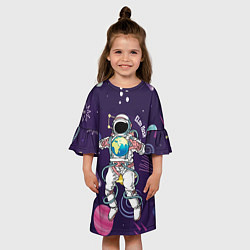 Платье клеш для девочки Elon Musk, цвет: 3D-принт — фото 2
