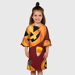 Платье клеш для девочки Сладкие хэллоуин, цвет: 3D-принт — фото 2