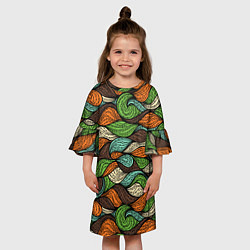 Платье клеш для девочки Абстрактные волны, цвет: 3D-принт — фото 2