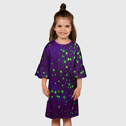 Платье клеш для девочки Звездное небо арт, цвет: 3D-принт — фото 2