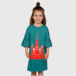 Платье клеш для девочки Москва, цвет: 3D-принт — фото 2