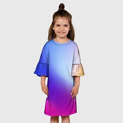 Платье клеш для девочки Градиент Облаков, цвет: 3D-принт — фото 2