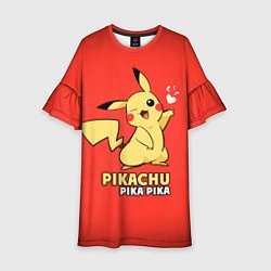 Платье клеш для девочки Pikachu Pika Pika, цвет: 3D-принт