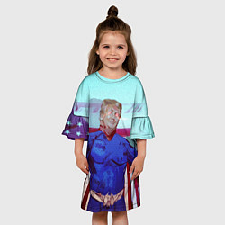 Платье клеш для девочки КАПИТАН ТРАМП цвета 3D-принт — фото 2