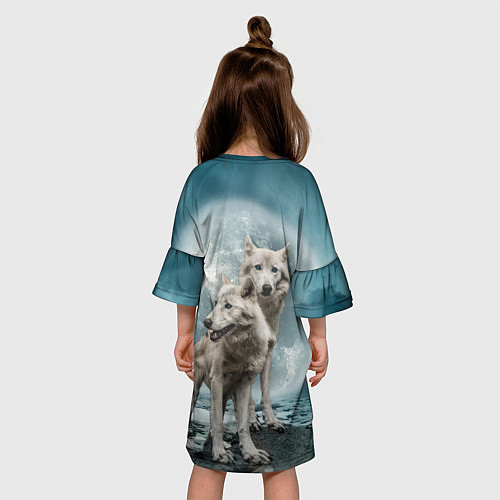 Детское платье Волки альбиносы / 3D-принт – фото 4