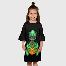 Платье клеш для девочки Halloween Zombie, цвет: 3D-принт — фото 2