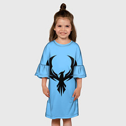 Платье клеш для девочки Птица феникс, цвет: 3D-принт — фото 2