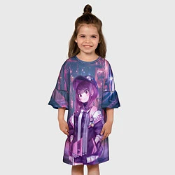 Платье клеш для девочки Урарака Очако, цвет: 3D-принт — фото 2