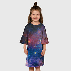 Платье клеш для девочки Glitch space, цвет: 3D-принт — фото 2