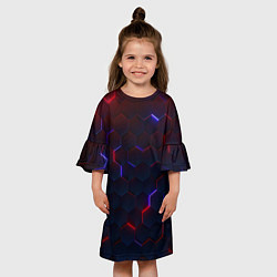 Платье клеш для девочки Light Background, цвет: 3D-принт — фото 2