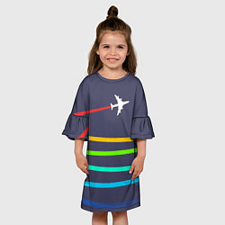 Платье клеш для девочки В небо, цвет: 3D-принт — фото 2
