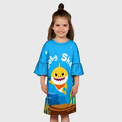 Платье клеш для девочки Baby Shark, цвет: 3D-принт — фото 2