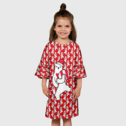 Платье клеш для девочки Белый мишка, цвет: 3D-принт — фото 2