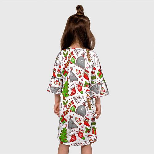 Детское платье Новогодний фон / 3D-принт – фото 4