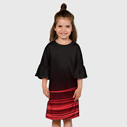 Платье клеш для девочки Красное и Черное, цвет: 3D-принт — фото 2