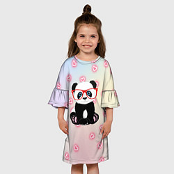 Платье клеш для девочки Милая пандочка, цвет: 3D-принт — фото 2