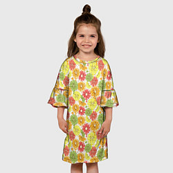 Платье клеш для девочки Бодрый цитрус, цвет: 3D-принт — фото 2
