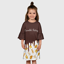 Платье клеш для девочки Kowalski Cookie in Chocolate, цвет: 3D-принт — фото 2