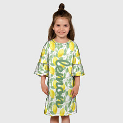 Платье клеш для девочки Лимон, цвет: 3D-принт — фото 2