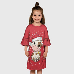 Платье клеш для девочки Бычок, цвет: 3D-принт — фото 2