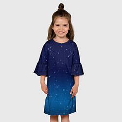 Платье клеш для девочки Звездное небо, цвет: 3D-принт — фото 2