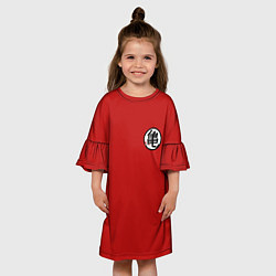 Платье клеш для девочки Иероглиф Японский Спина, цвет: 3D-принт — фото 2