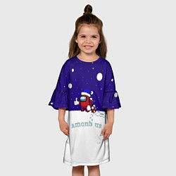 Платье клеш для девочки Зимний AMONG US, цвет: 3D-принт — фото 2