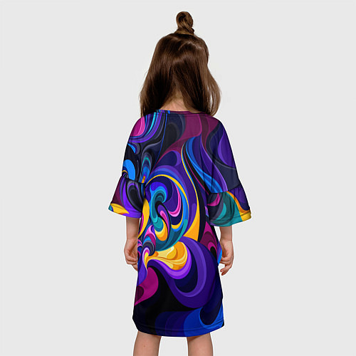 Детское платье Абстрактный Узор тёмный / 3D-принт – фото 4