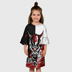 Платье клеш для девочки Самурай Samurai, цвет: 3D-принт — фото 2