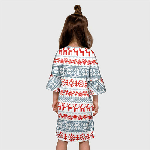 Детское платье Новогодний пиксельный узор / 3D-принт – фото 4